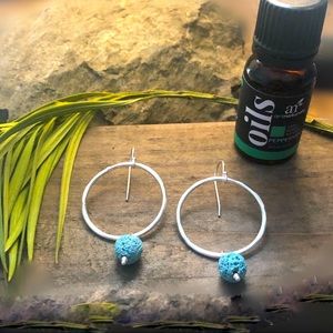 Oil Diffuser Sterling Hoop Earrings